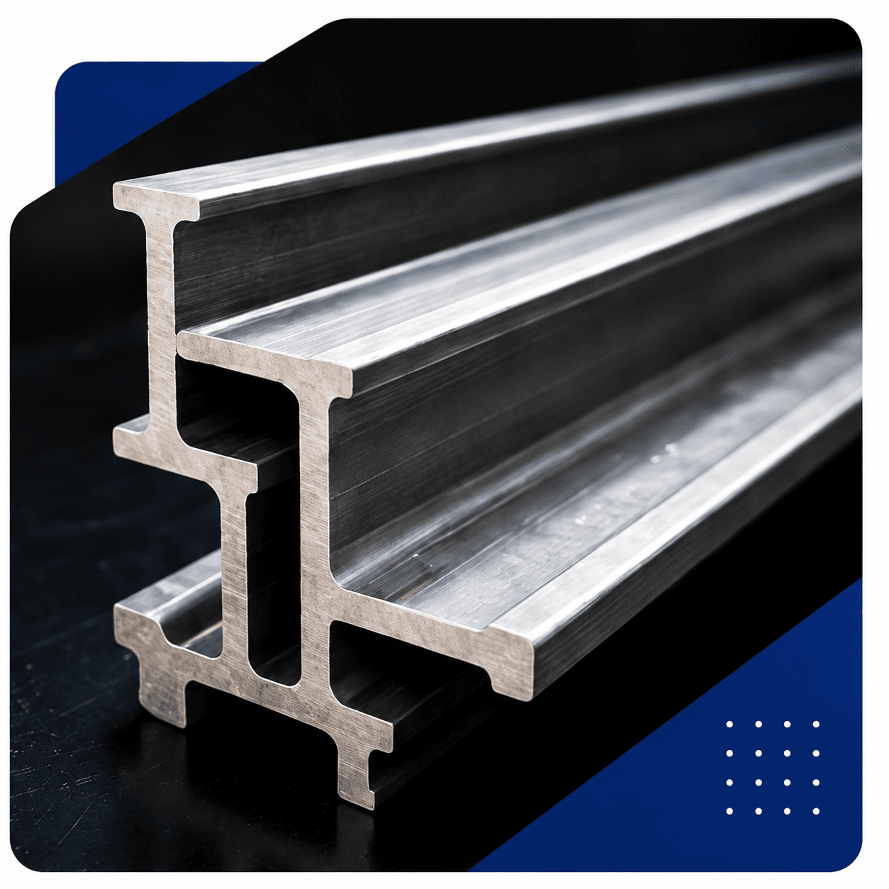 Stacked Jindal structural steel I-beams