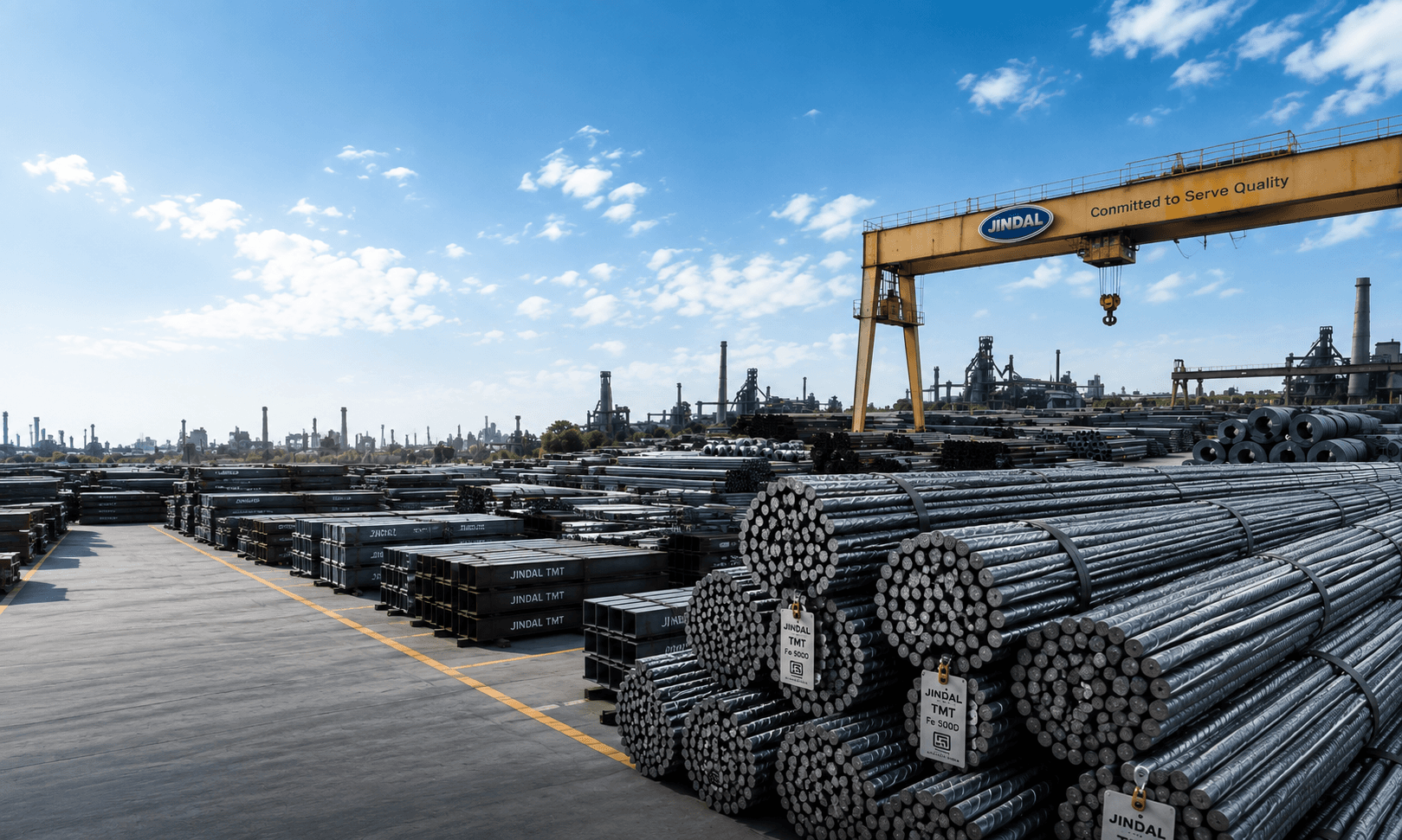 Jindal TMT steel mill yard